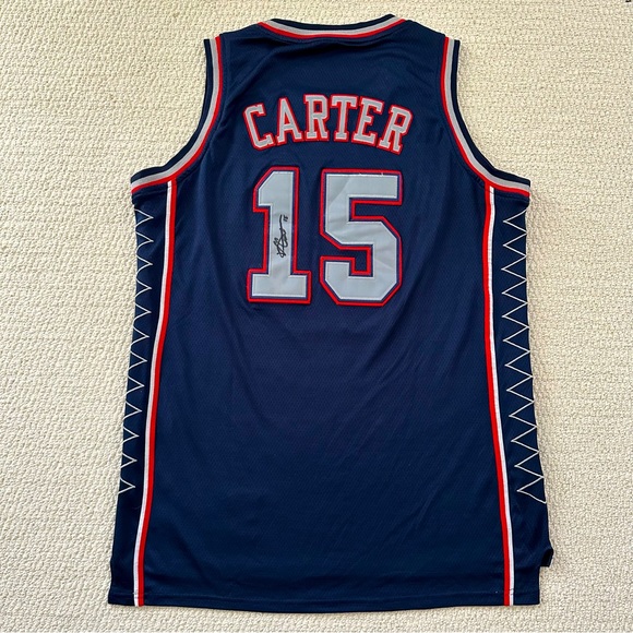 Vintage SIGNED Vince Carter New Jersey Nets Jersey - Picture 1 of 8